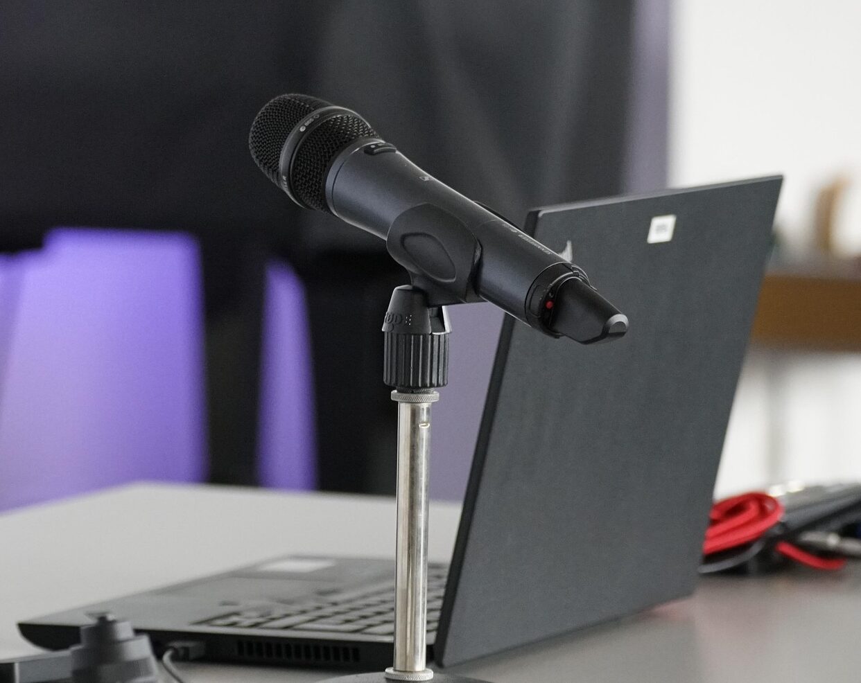 laptop and microphone